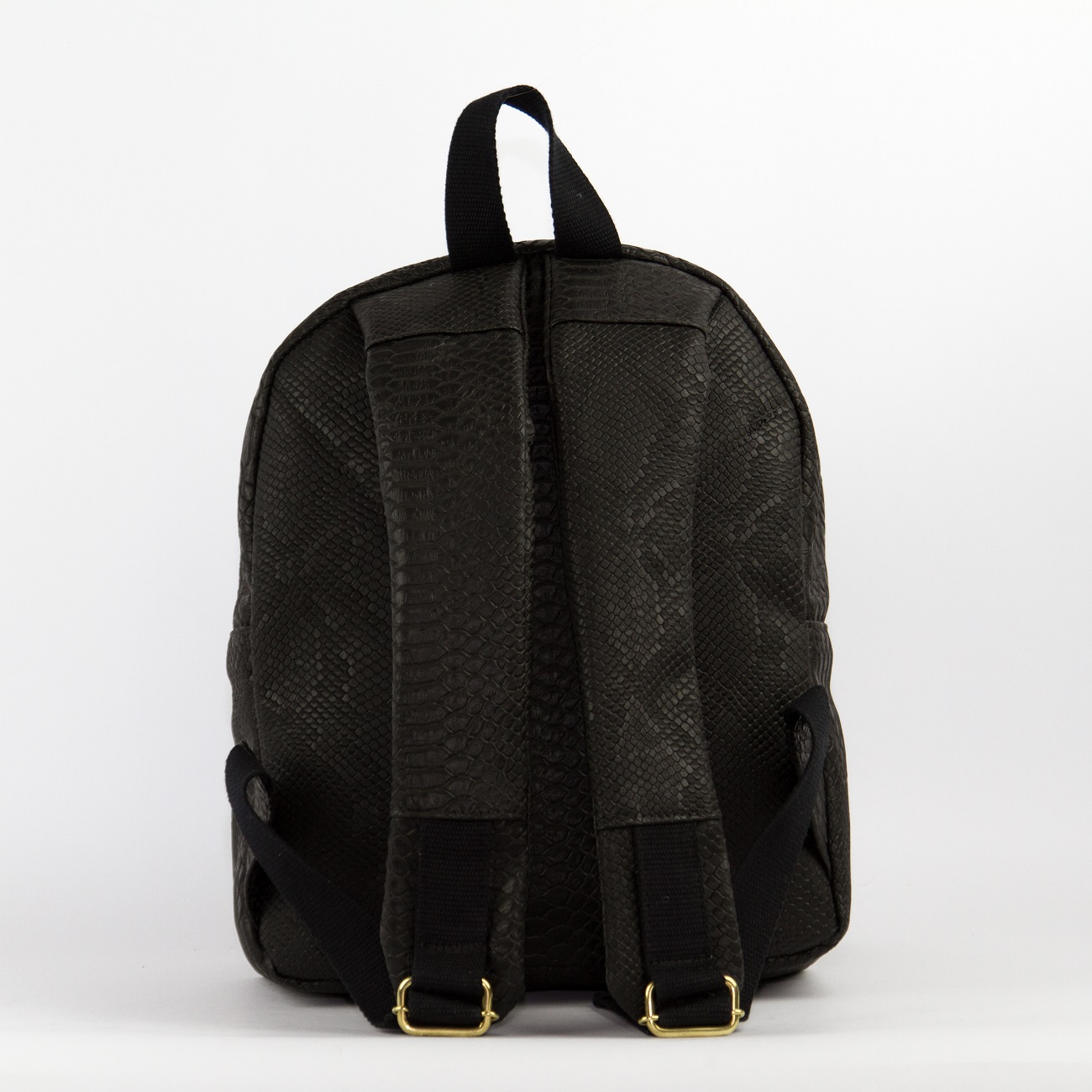 Pitanga-Lalá- Mochila-Couro-Croco-Preta-Costas