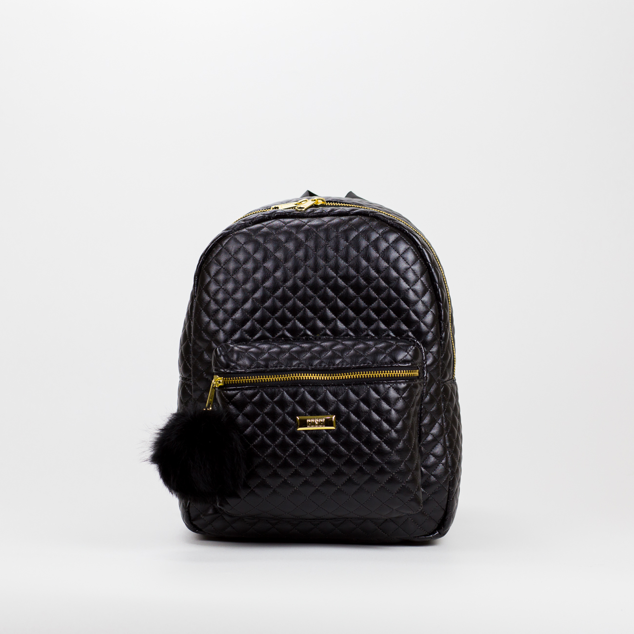 Pitanga-Lalá- Mochila-Matelassê-Couro-Preta-Frente